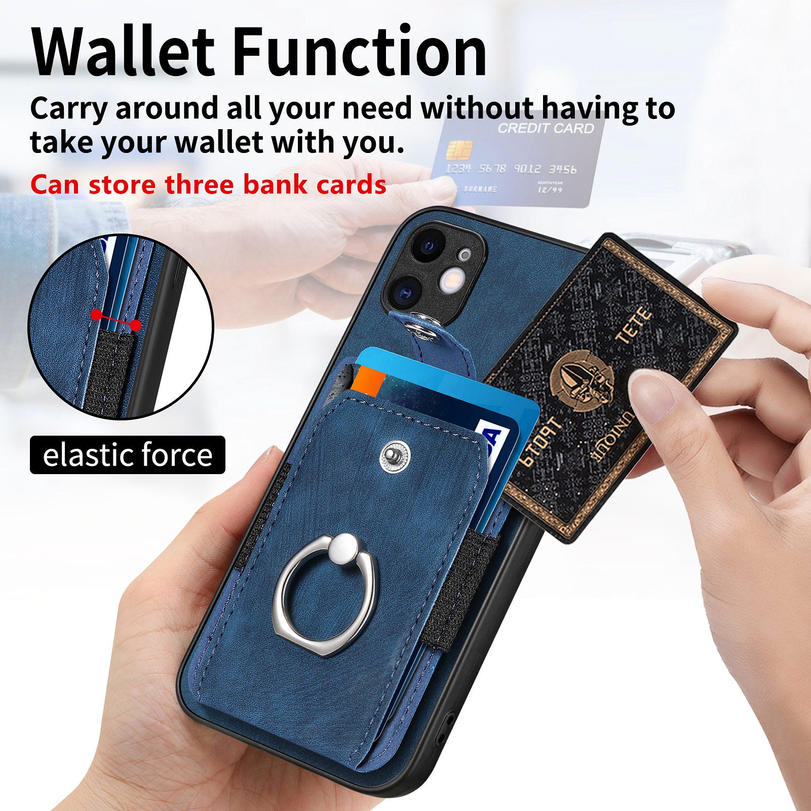 Slim Phone Case for iPhone 11 Shockproof Case Card Holder Kickstand Phone Cover PU Leather TPU PC Shell Slim Phone Case for iPhone 11 Shockproof Case Card Holder Kickstand Phone Cover PU Leather TPU PC Shell